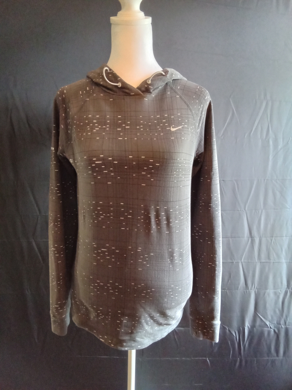 Nike Grey Dotted Running Performance Hoodie - Picture 1 of 8